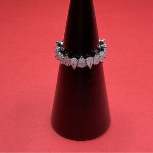 Bomb Party RBP8638 “On A High Note” LC Ice Crystal on Hematite Size 8 Ring NWT